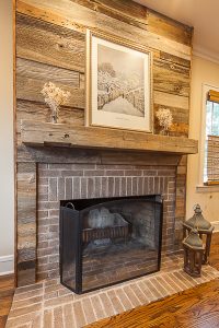 Reclaimed Barnwood Fireplace Surround and Mantel in Elmhurst, Illinois