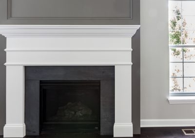 Transitional Gray and White Fireplace Surround in Willow Springs, Illinois