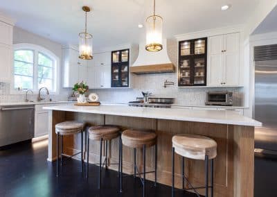 Black and White Kitchen Cabinets in Elmhurst, Illinois wheatland cabinets oak island black doors with white face frame cabinets