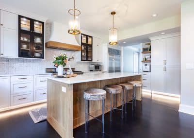 Black and White Kitchen Cabinets in Elmhurst, Illinois wheatland cabinets oak island black doors with white face frame cabinets