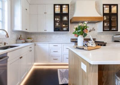 Black and White Kitchen Cabinets in Elmhurst, Illinois wheatland cabinets oak island black doors with white face frame cabinets