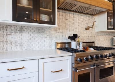 Black and White Kitchen Cabinets in Elmhurst, Illinois wheatland cabinets oak island black doors with white face frame cabinets