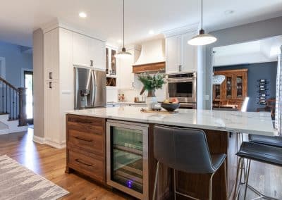 Chantilly Lace Custom Kitchen in Elmhurst, Illinois walnut island custom cabinets