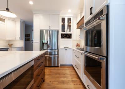 Chantilly Lace Custom Kitchen in Elmhurst, Illinois walnut island custom cabinets