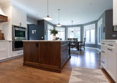 Chantilly Lace Custom Kitchen in Elmhurst, Illinois walnut island custom cabinets