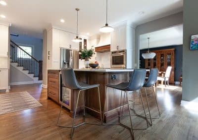 Chantilly Lace Custom Kitchen in Elmhurst, Illinois walnut island custom cabinets