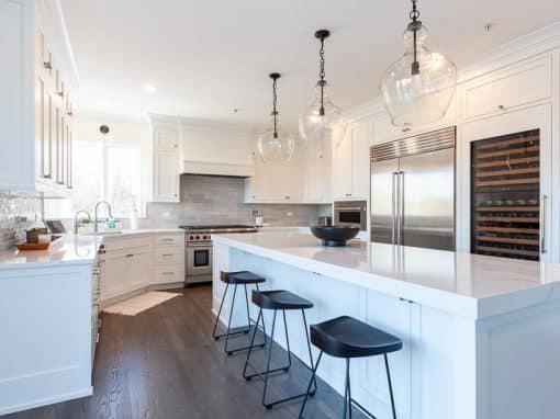 Benjamin Moore Simply White Cabinets in Long Grove, Illinois