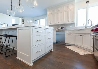 benjamin moore simply white kitchen cabinets in long grove, illinois, double sided island seating inset cabinet frame